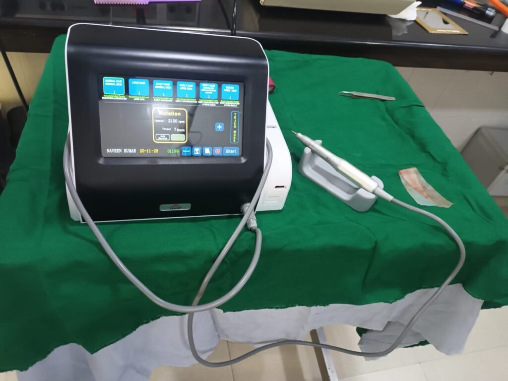 FUE hair transplant micromotor machine with handpiece