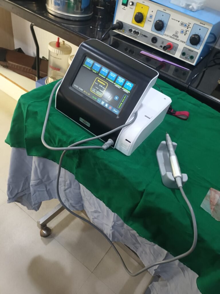 Full view of advanced FUE hair extraction machine for hair transplant